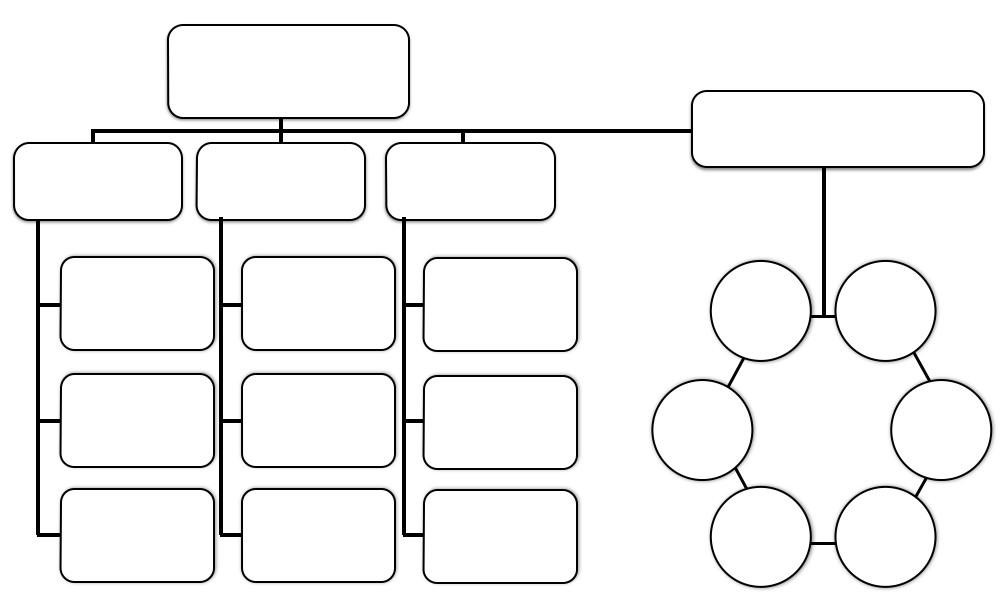 Blank chart showing the structure of a project team.