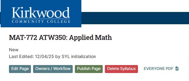 delete syllabus button on the edit syllabus page