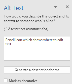 Alt Text panel on the right side of the screen.