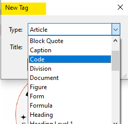 New dialog box for creating tag tree.