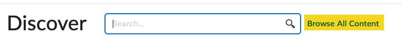 browse all content button in discover