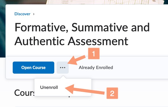 select unenroll from the three dot icon button