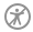 Indicator is shaped like a Gray Circle with a Slash and the global accessibility icon inside the shape.