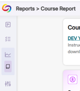 To navigate the Report page Hover your mouo navigate the Report page, hover your mouse over the left side of the screen.