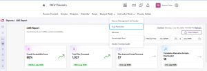 Under Instructor Tools, you can access YuJa Panorama to view the overall course report.