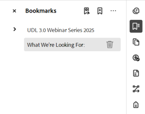 Bookmark tab and selecting the New Bookmarks From Structure command.