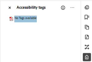 Under tags icon, it shows no tags available.
