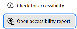 the left-hand side under the Prepare for Accessibility tool with the Accessibility Results tab open.