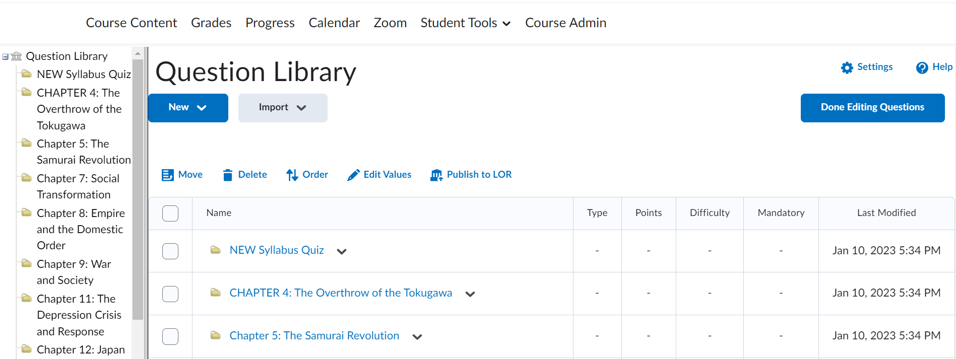 The Talon Question Library.