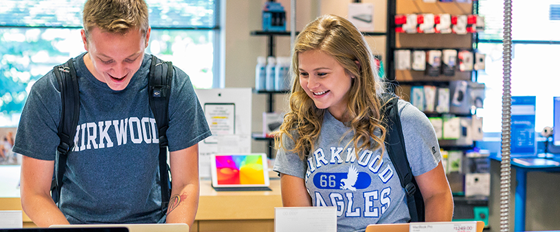 Two students in the EagleTech store.