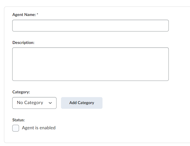 The user page for creating a new Intelligent Agent.