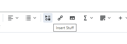 The Insert Stuff button on the HTML editor.