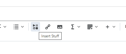 The Insert Stuff button in the HTML editor.