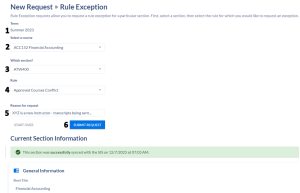 Input specific Request details when creating a Rule Exception Request.