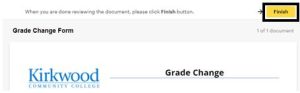 Once all required fields are completed, it will generate the option to click 'Finish' - select this to continue routing the form.