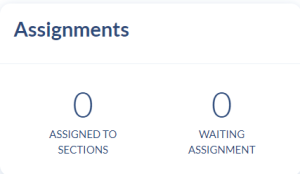 Reports Page. Assignments area of the Instructor reports.