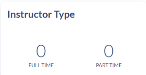 Reports Page. Instructor Type area of the Instructor reports.