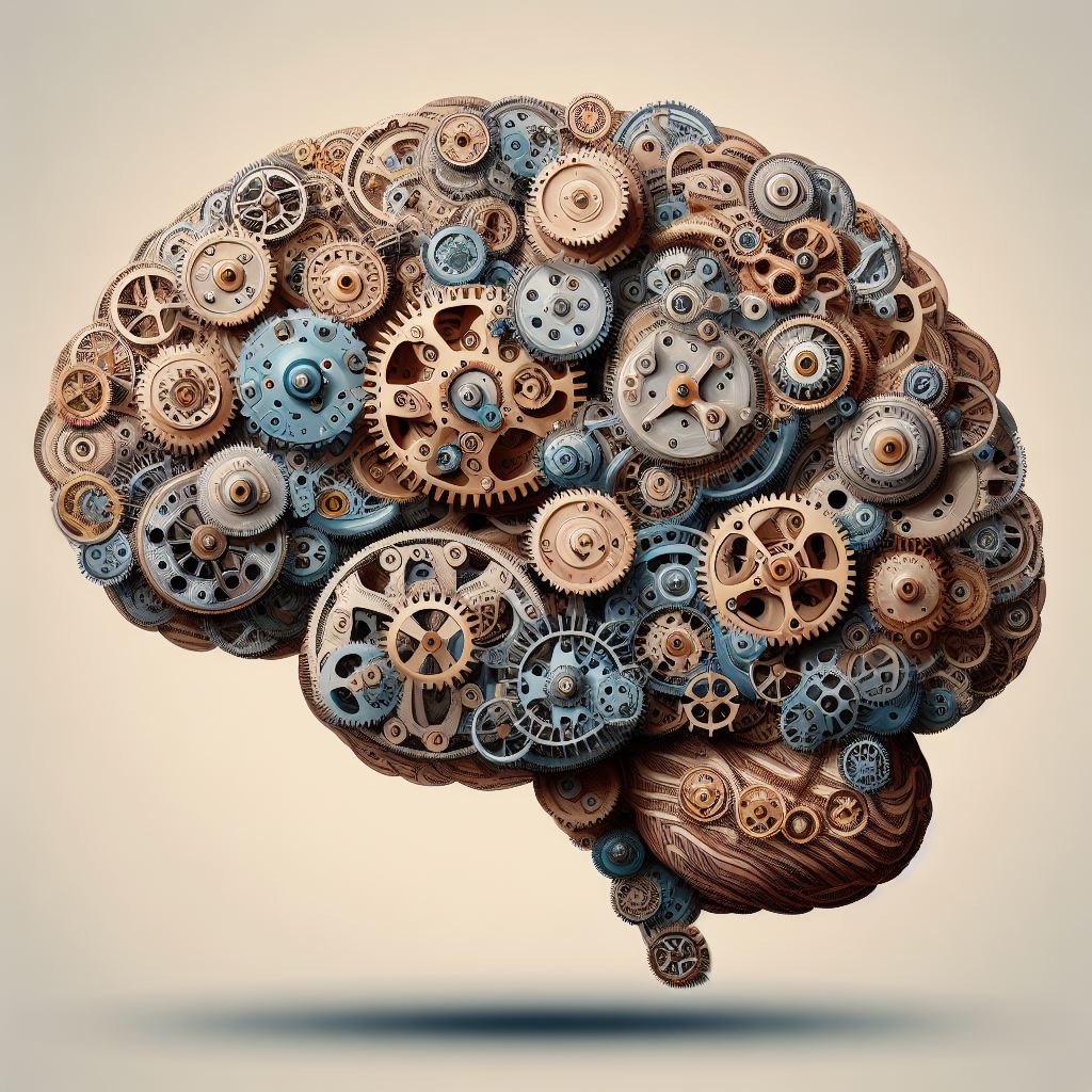 A brain made up of many cogs.